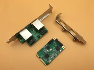 Мини Сетевая карта PCI-E Gigabit Ethernet, двойной порт 101001000 Мбитс, проводной сетевой адаптер RJ45, NIC карта
