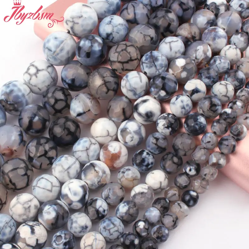 6 8 10 12mm Round Faceted Fire Agates Natural Stone Beads For DIY Necklace Bracelets Jewelry Making Loose 15&quot Free Shipping | Украшения