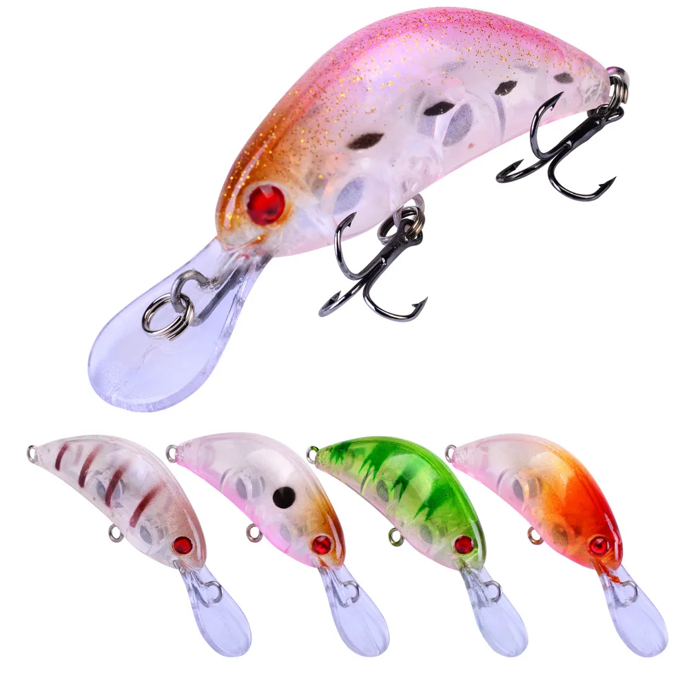

1pcs Fishing Lures crank 3D eyes 5.5g/3.8cm Artificial Hard Bait Bass Small Minnow with treble hooks fishing tackle