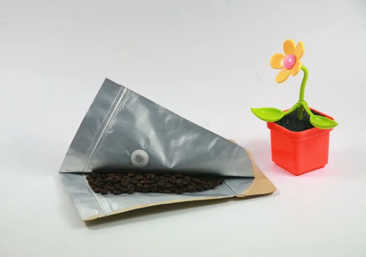 25 шт(100 г-1 кг) стоьте вверх крафт-бумага клапан Ziplock мешок кофе контейнер для хранения фасоли мешок односторонний клапан фольги внутри кофе упаковочные пакеты