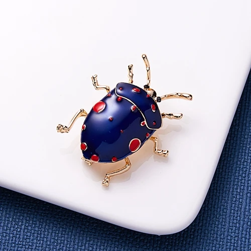Blue Insect RINHOO насекомое брошь с изображением птиц животных для женщин мужчин ювелирные изделия Рождество хиджаб булавки броши Женская эмалированная брошь-кнопка сумки аксессуары - Окраска металла: Blue Insect
