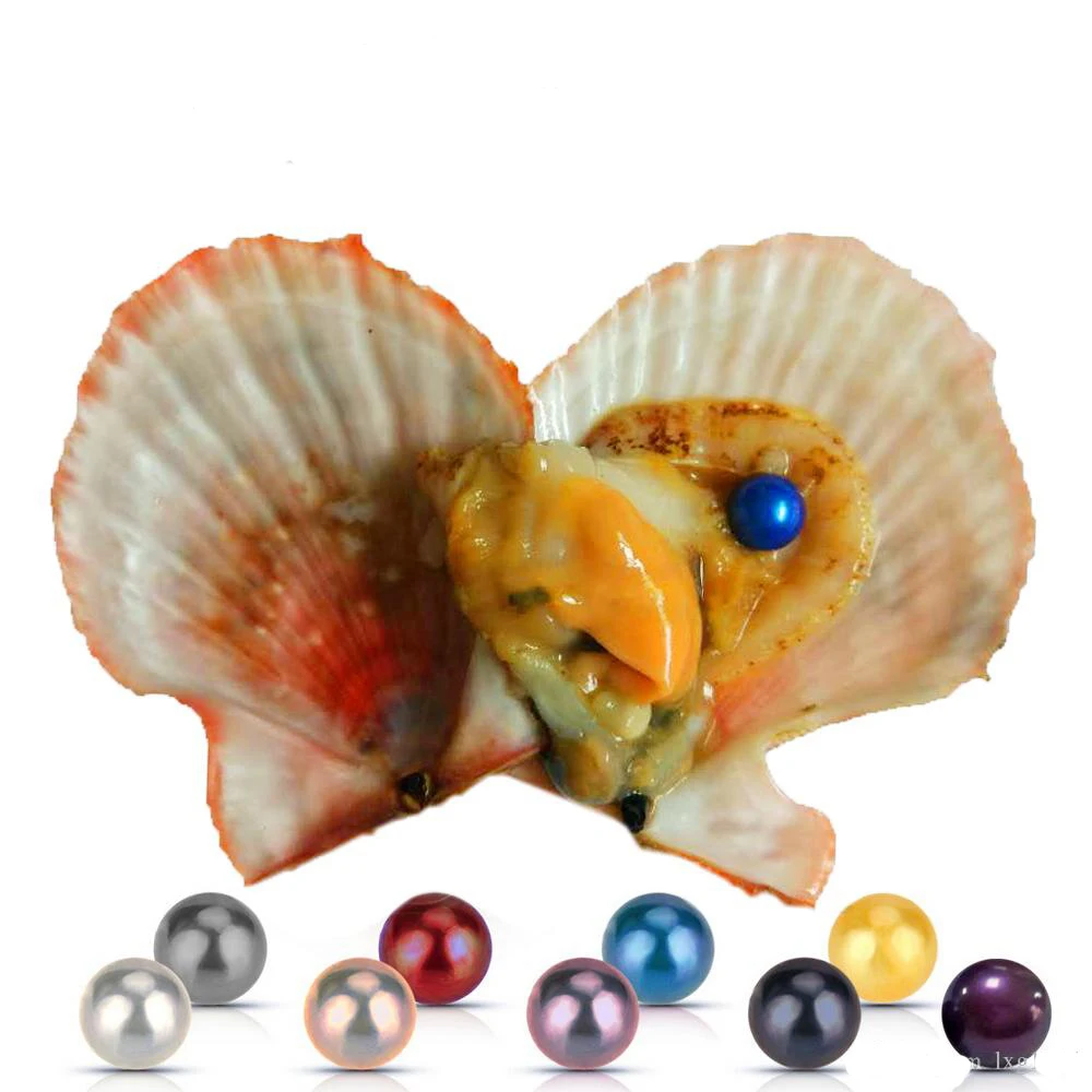 

New Jewelry Red Shell Wish Pearl Oyster Vacuum-packed 6-8mm 25 color mixing/Round Natural Real Pearls in Oyster Pearls