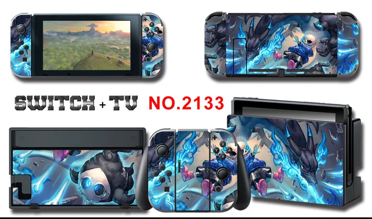 Для nintendo Switch Pain sticker консоль Dock Joy Con полное покрытие цветной бумажной кожи Закаленное стекло протектор экрана от 2000-2305