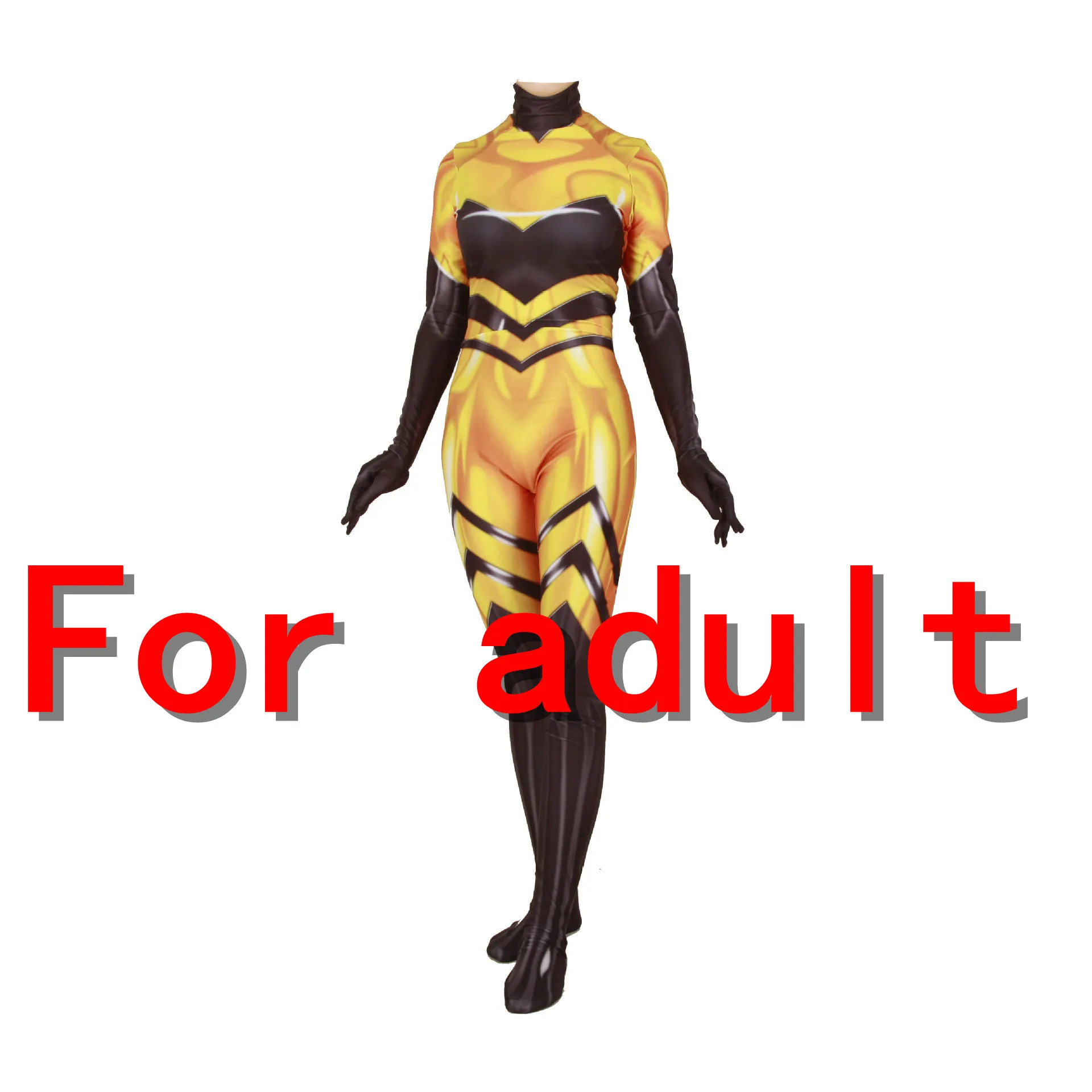 Only costume women Аниме Косплей Костюм королева пчела костюм Кошка Нуар парик Zentai лайкра 3D комбинезон с принтом Хэллоуин костюм для детей для женщин и мужчин - Цвет: Only costume women