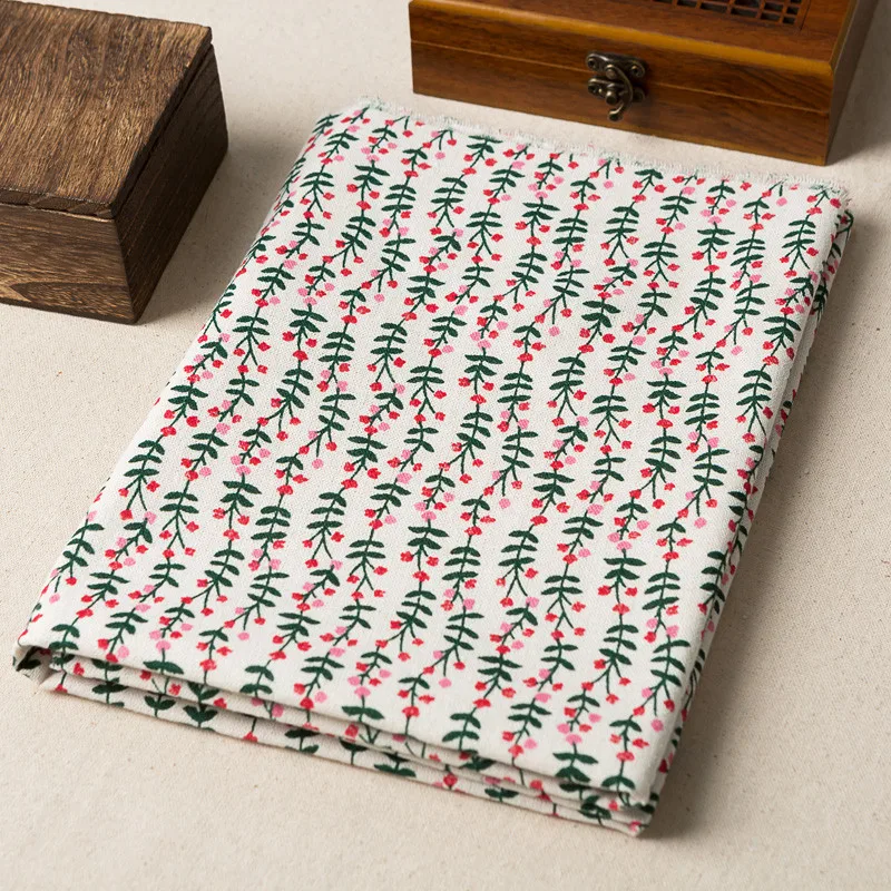 New 50x150cm Pastoral Style Linen cloth Green Leaves manual DIY Cotton Cloth Tablecloth Pillows Bed Curtain Sand | Дом и сад
