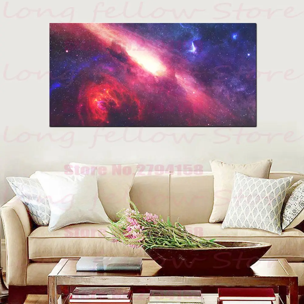Абстрактная настенная Картина на холсте звездное небо для столовой игровой