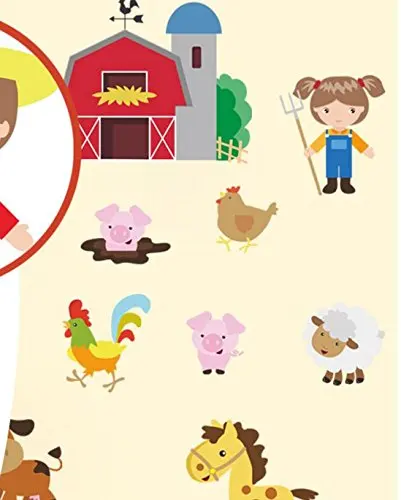 Фотообои с мультяшным фермерским домом Happy farm настенные наклейки для детской