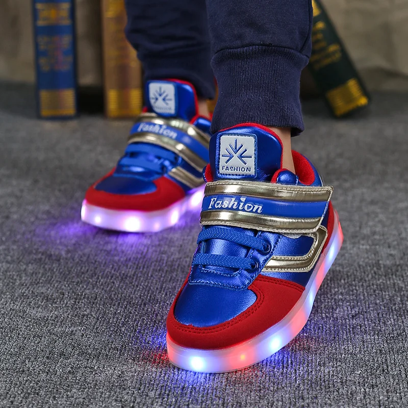 2018 New Children Shoes Light Led luminous Boys Girls USB Charging Sport Casual Kids Glowing Sneakers usb | Детская одежда и обувь