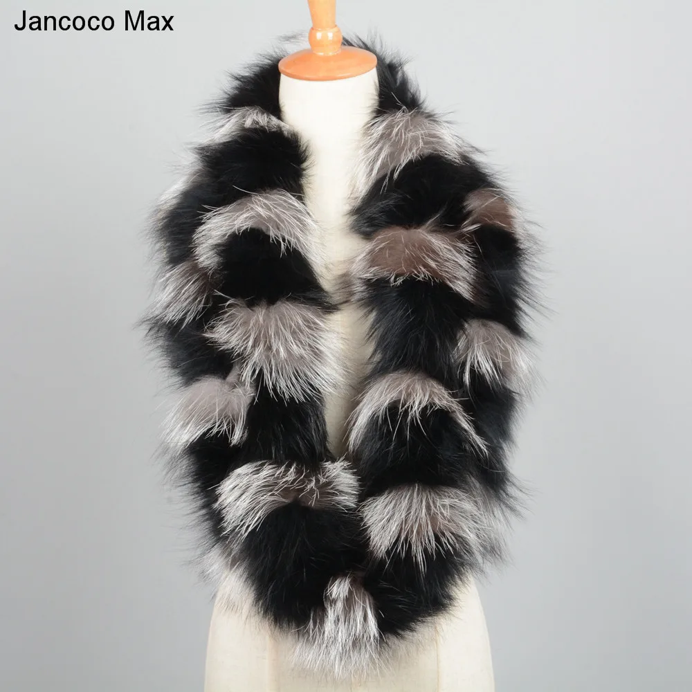 Jancoco Max реальный лисий мех шарф Стиль смешанные цветные шали зимние мягкие теплые глушители оптом/в розницу S7181