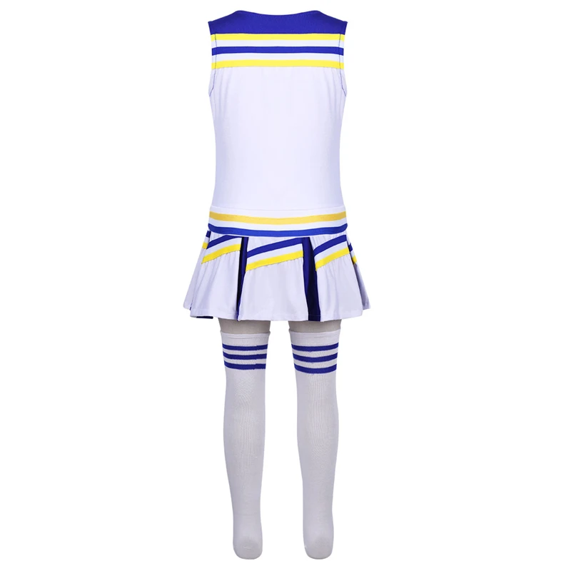 Kids Teens Hip-hop Stage Jazz Dance Costume Girls Cheerleader Street Dancing Star Applique Tops Skirt Socks Set | Детская одежда и