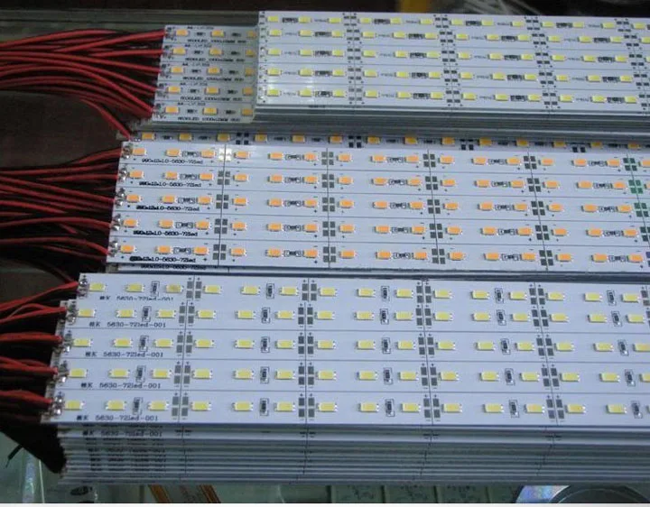 50 м/лот 72 светодиодный s/M SMD5730/ SMD5630 светильник 12 Вольт жесткий алюминиевый трубка