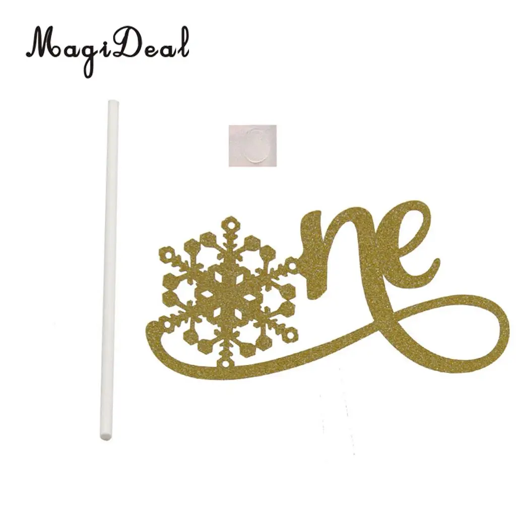 10 шт. блестящая Снежинка один торт Топпер для ребенка на первый день рождения