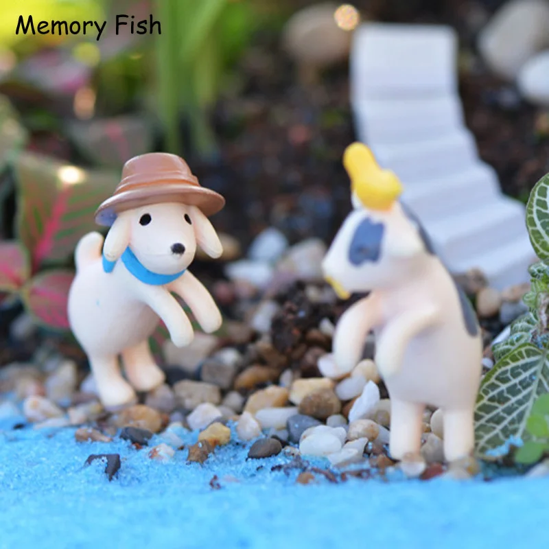 Аниме забавная милая собака корова микро садовая фигурка суккуленты/кукольный