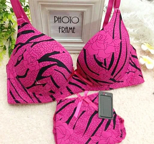 Комплект женского нижнего белья с чашками пуш ап и цветочным принтом|bras for women|push