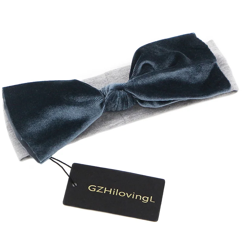 Повязка на голову GZHilovingL с большим бантом для девочек 2018 Однотонные эластичные