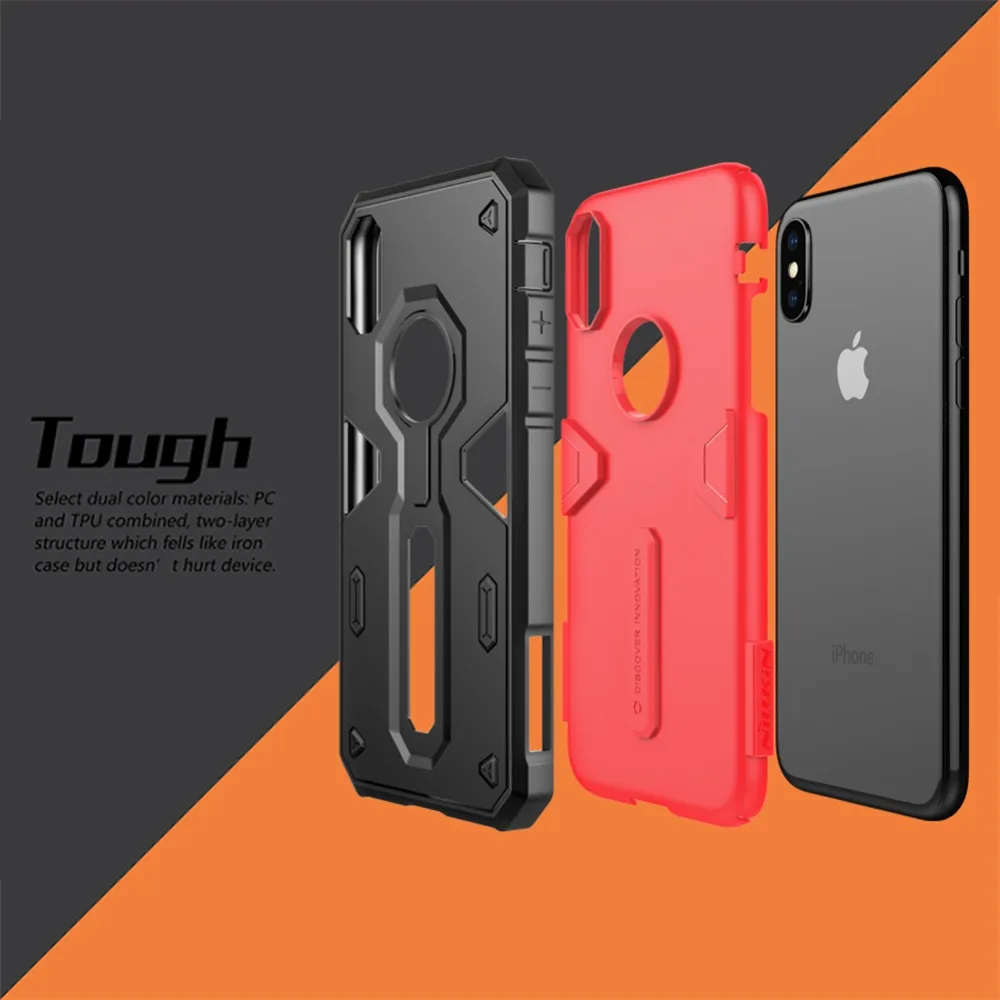 Фирменные Чехлы Nillkin для iPhone X Defender 2 Neo Hybrid жесткие бронированные тонкие чехлы