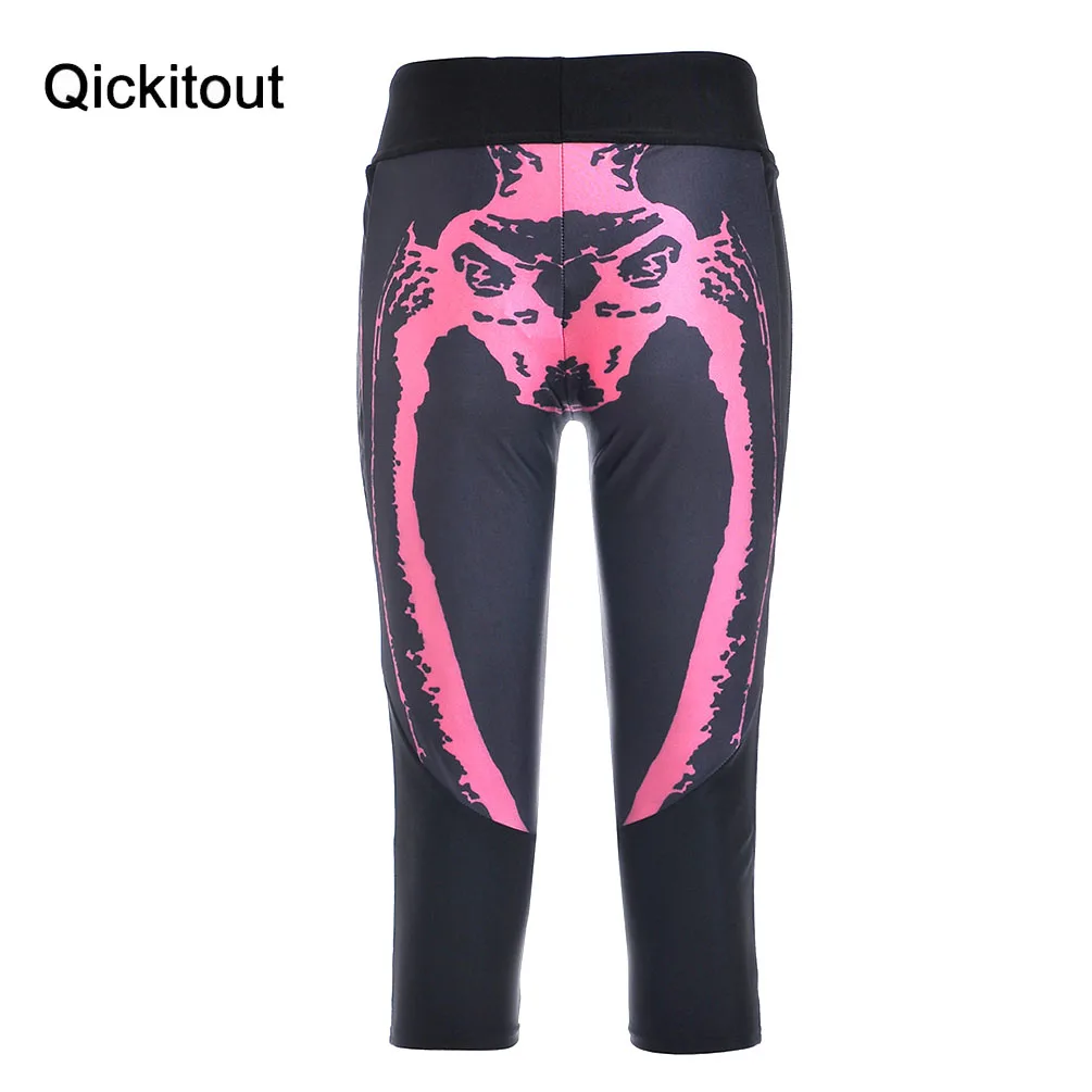 Модные женские брюки с 7 точками Новые укороченные штаны красным скелетом и