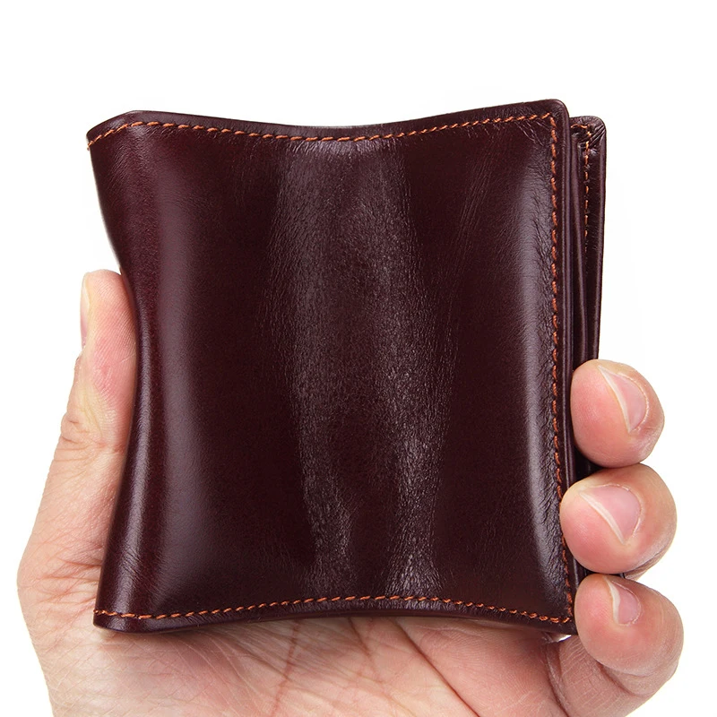 Мужской кошелек Muurdde винтажный из натуральной кожи с масляным воском двойной