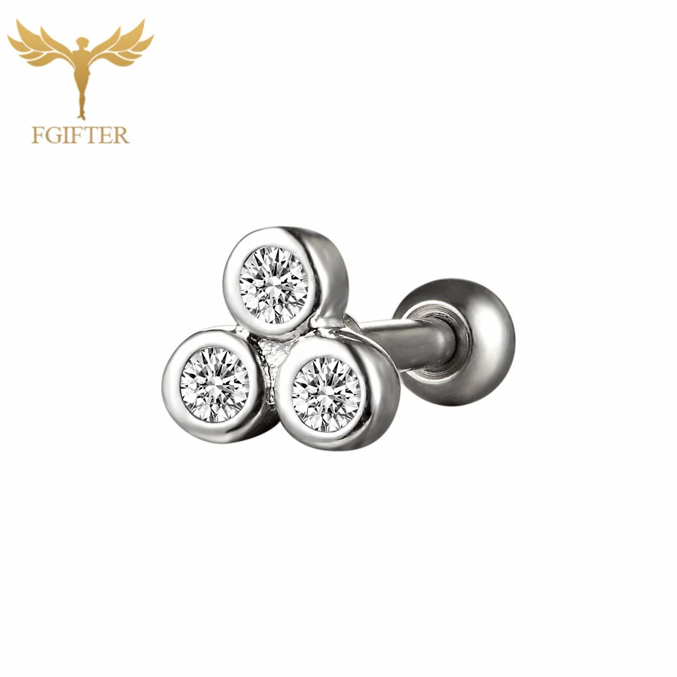 tragus earing G23titan 16G серьги-гвоздики спиральные украшения для пирсинга тела Helix ювелирные изделия 6 мм хирургический стальной стержень серьги пирсинг хряща кольца серьги на хрящик уха - Окраска металла: tragus earing