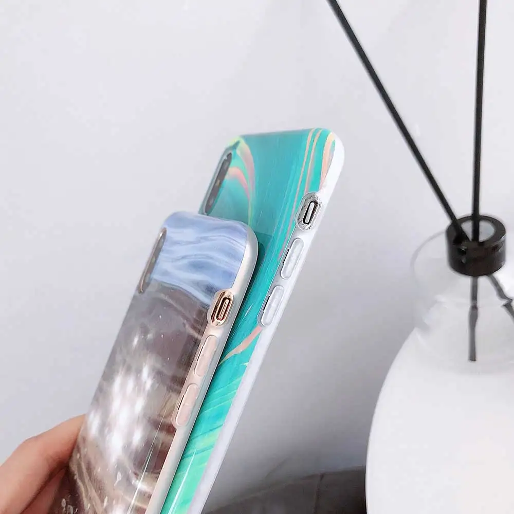 Чехол для телефона Boucho iphone 8 7 6 6S Plus Модный Цветной чехол под мрамор с морским дном