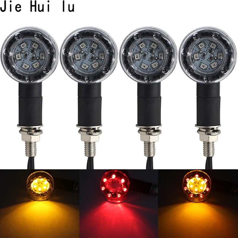 

4pcs Universal Motorcycle Flasher Turn Signal Signals Light LED Indicators Bullet Light Brake Rear Running Lamp Light