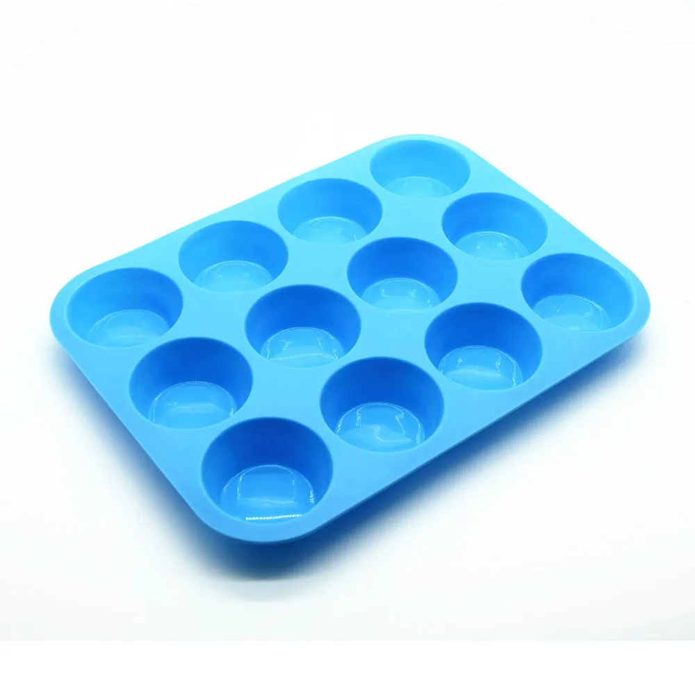 

12 Cup Silicone Mold For Cake Baking Jelly Pudding Form Silicone Donut Bread Bake Tool Ice Soap Cake Decorated Mould New #632
