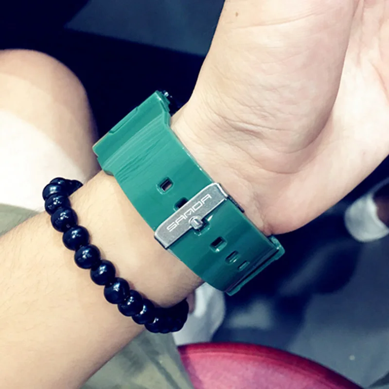 Sanda студенческие электронные часы мужские спортивные водонепроницаемые