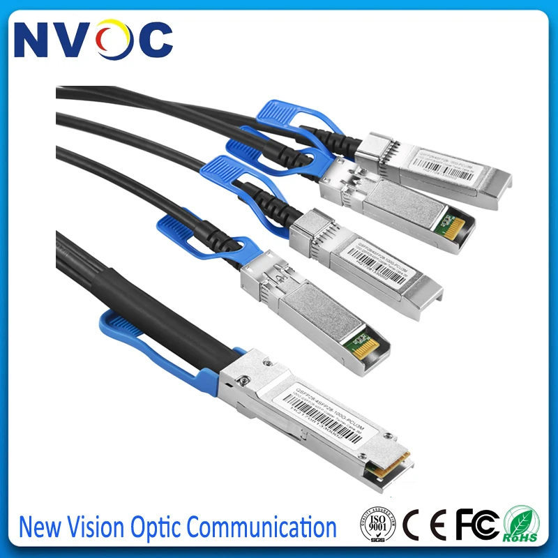 Бесплатная доставка 1 м (3 фута) телефон совместимый с 100GQSFP28 до 4x25G SFP28 Пассивный