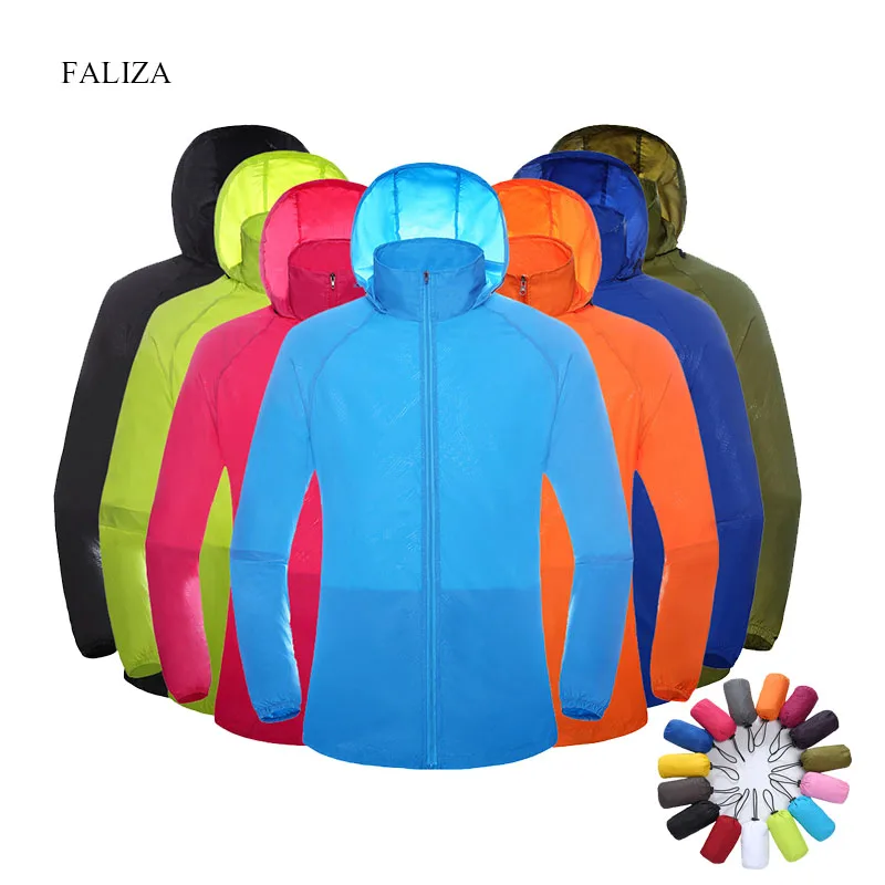 

Men Women Skin Quick Dry Hiking Jacket Lightweight Waterproof Anti-UV Coats Outdoor Sports Sun Protective Camping Jacket JS02