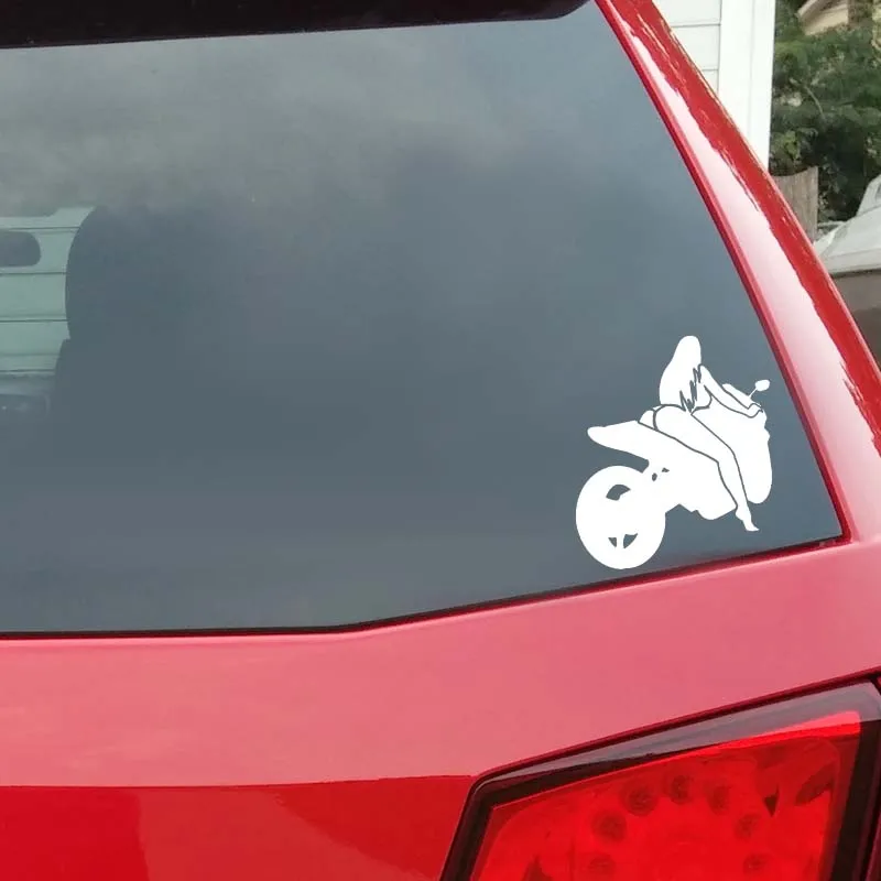 YJZT 13.4*14.3CM Interesting Motor Sexy Girl Car Sticker Vinyl Decal Black/Silver Popular Style Silhouttte Design C20-1103 | Автомобили и