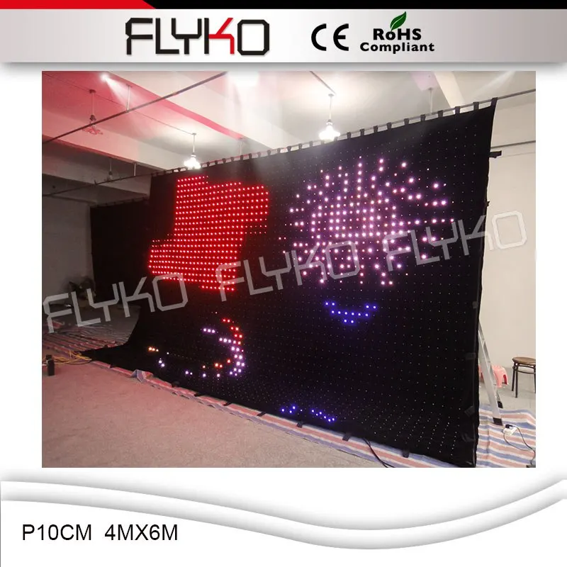 CE ROHS красивый светодиодный видео экран для концертной сцены p10cm 4 м x 6 занавес |