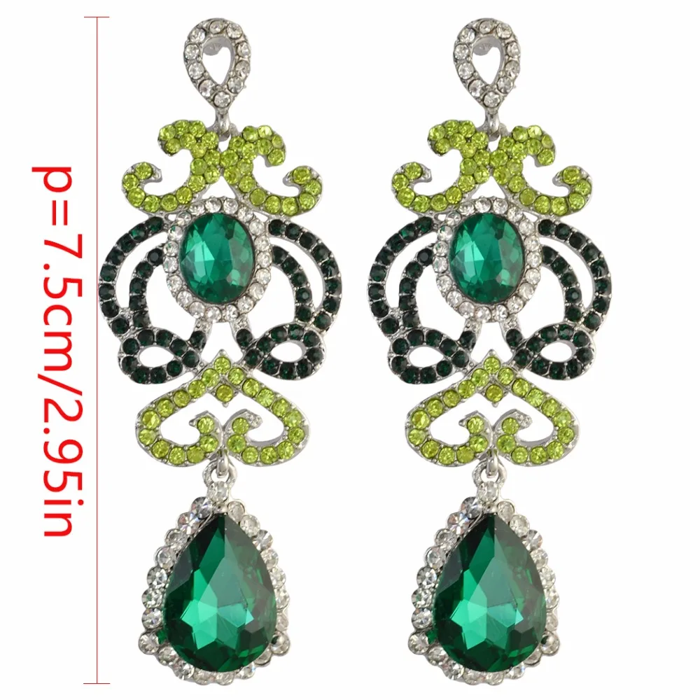 Элегантные женские серьги в форме капли воды Стразы длинные большие кристаллы