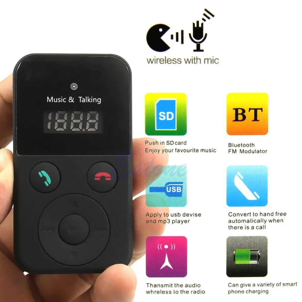 1 комплект автомобильный громкой связи Bluetooth MP3 беспроводной fm передатчик USB SD ЖК