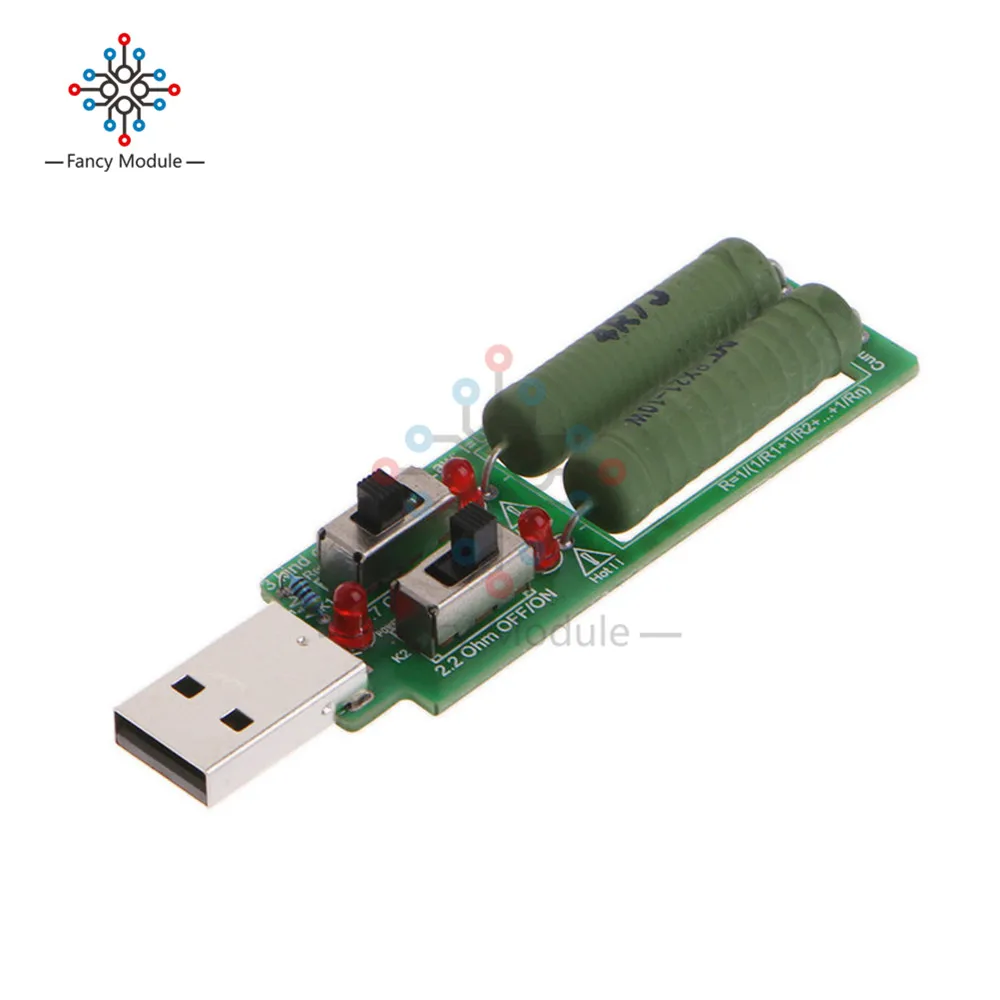 USB мини разряда нагрузочный резистор 2A/1A с переключателем 3V 5V 1A ток 2A 3A Батарея