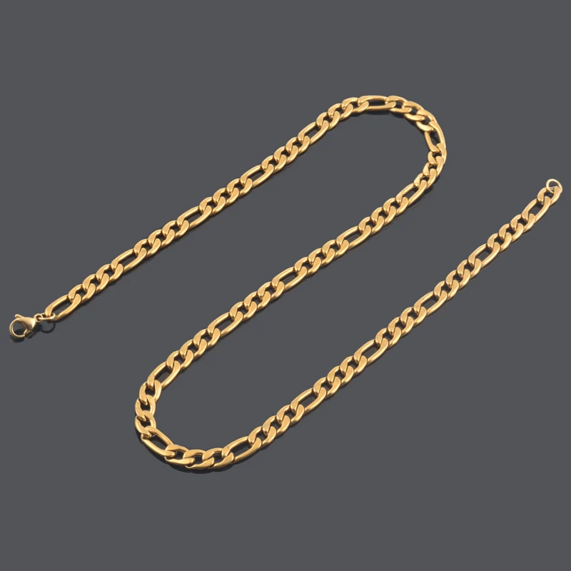 Lenght customized 3-11.5mm wide Gold color 316L stainless steel Figaro cuban link chain necklaces women&ampmen fashion jewelry | Украшения