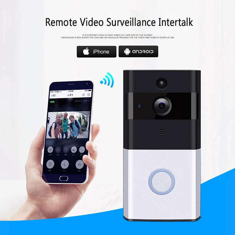 Видео дверной звонок ночного видения дистанционного Wi-Fi информации Push сигнализация смарт Противоугонная дверная камера M1