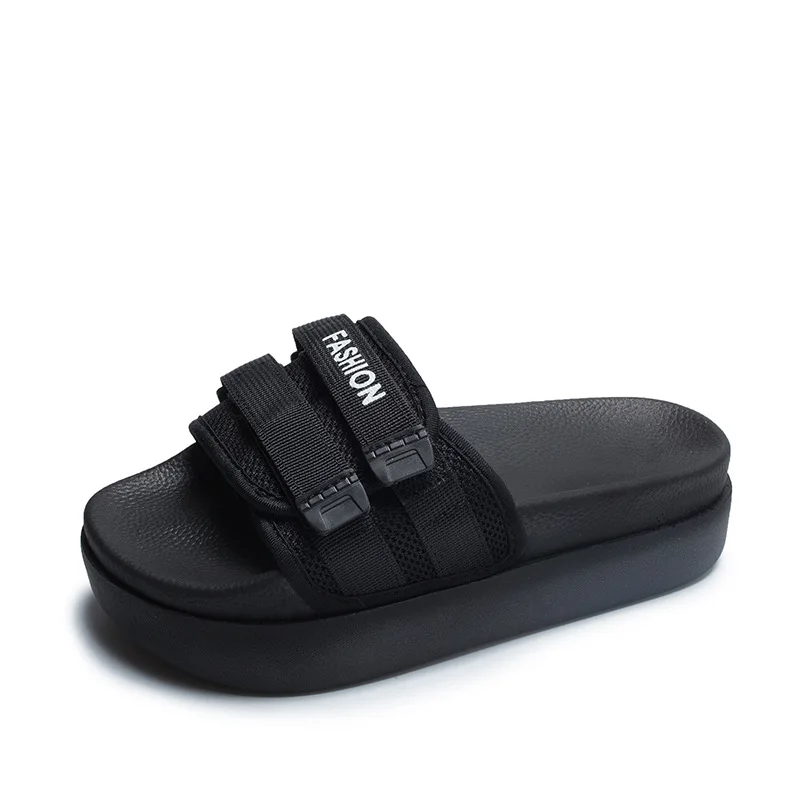 Шлепанцы женские на платформе массивные пляжные тапочки удобная обувь толстой