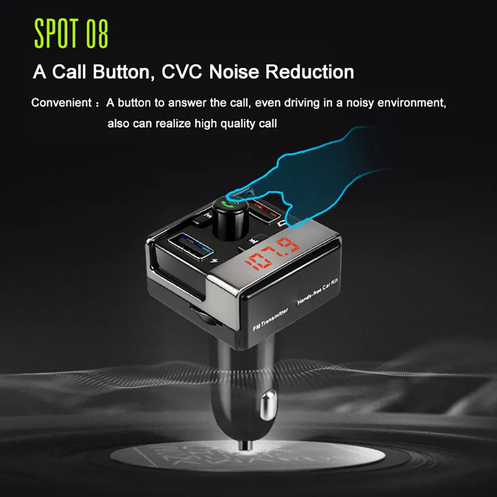 Беспроводной Bluetooth автомобильный комплект MP3-плеер FM передатчик модулятор USB SD ЖК дисплей удаленного челнока 171219