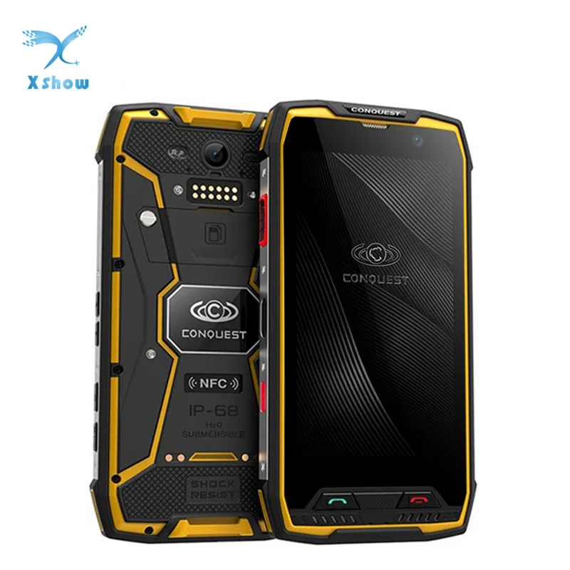 Yellow Conquest S11 7000 мАч IP68 водонепроницаемый ударопрочный 4G смартфон 4 Гб+ 64 Гб 128 ГБ NFC OTG сотовые телефоны Android 7,0 прочный мобильный телефон - Цвет: Yellow