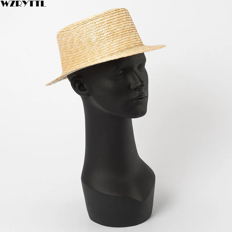 

Natural Summer Hat kids Baby Straw Hat Boy Girl Wide Brim Beach Sun Cap Top Hat Fedoras Kentucky Derby Small head Boater Cap