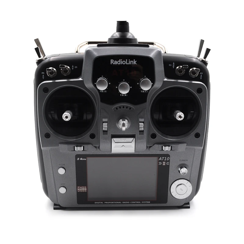 

RadioLink AT10 II 2.4G 10CH System Transmitter + Monitor Holder R12D Receiver Send The Voltage Feedback Module