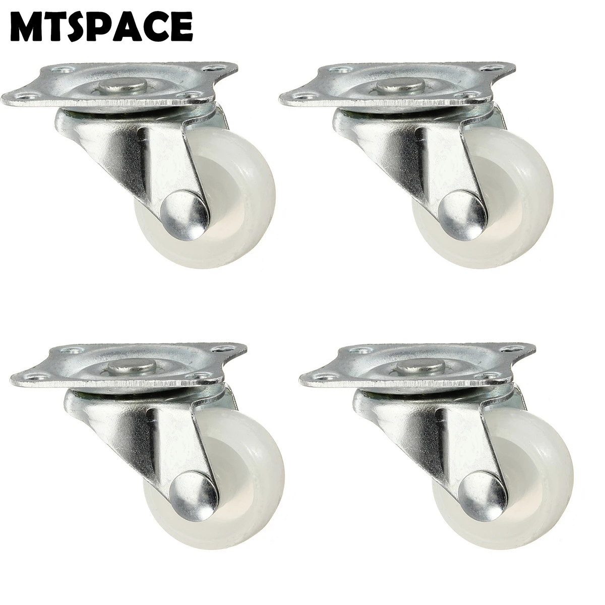 MTSPACE 4 шт./компл. 10 кг универсальные Поворотные Ролики Колеса белые PP нейлоновые