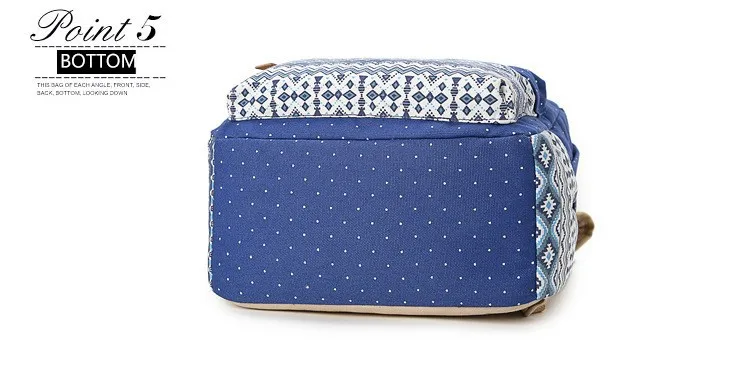 Fashion Women Backpack for School Teenagers Girls Vintage Stylish Ladies Bag Backpack Female Purple Dotted Printing School Bags