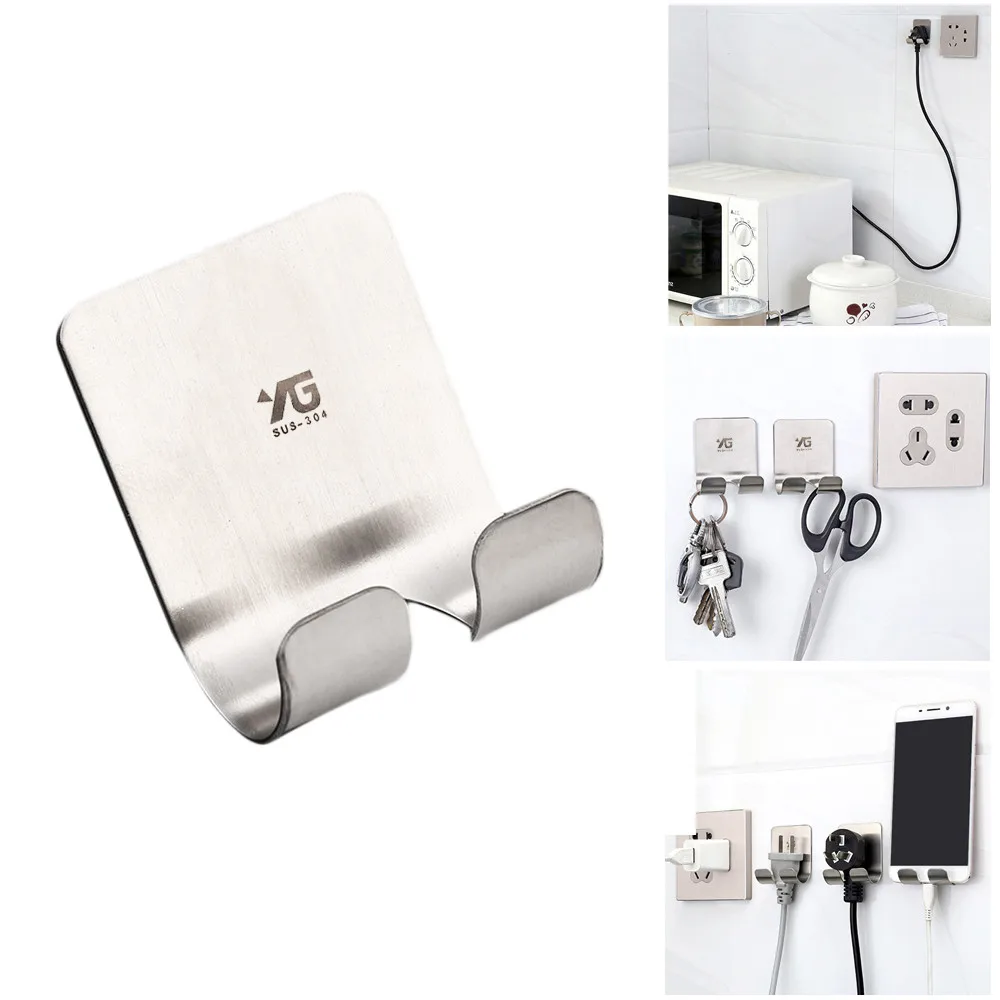 Кухня 1 шт. нержавеющая сталь разъем питания гнездо Крюк стойка держатель для