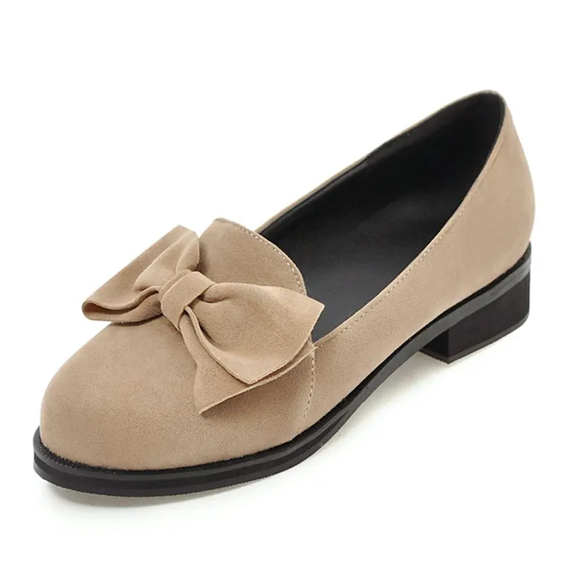 

Fanyuan Loafers Women Casual Flat Shoes Butterfly-knot Round Toe Soft Outsole Flat Boat Shoes Slip-On Work Shoes Woman Plus30-46