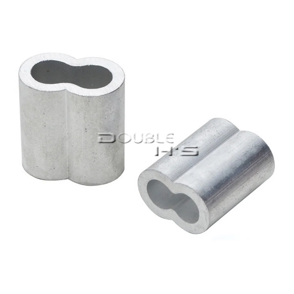 

500pcs/lot 5mm Aluminum Cable Crimps Sleeves Rope Clip Fittings Loop Sleeve