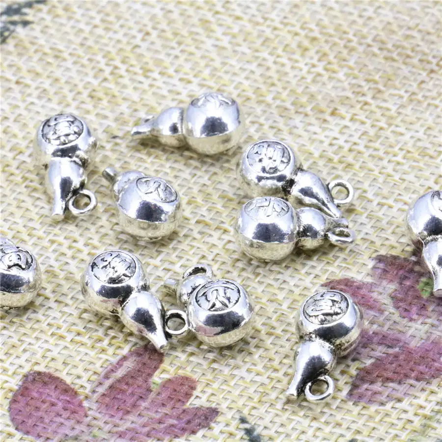 New 10PCS Copper Gourd-Shape Lucky DIY Loose Finding Beads Accessories Crafts Jewelry Making Design 8x15mm Women Girls Gifts | Украшения и