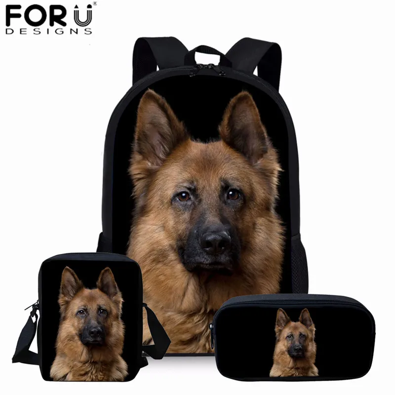 Foruigns Детская сумка книжка с принтами животных собак немецких овчарок школьная