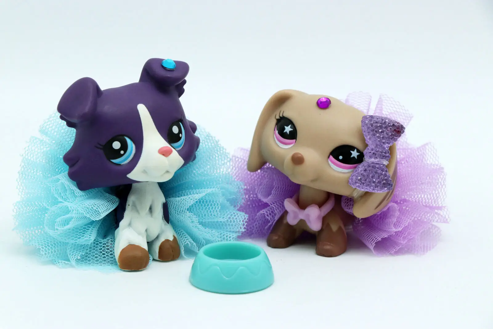 Pet Shop фиолетовый колли такса собака с одеждой аксессуары юбка Редкие