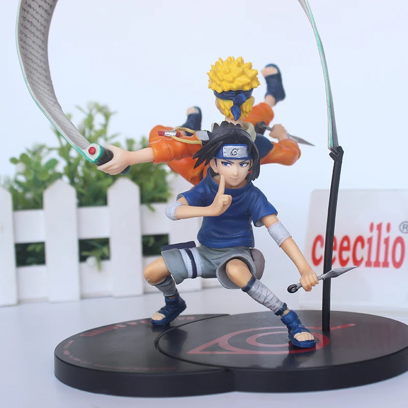 Аниме NATUTO ПВХ фигурка Наруто Узумаки и Саске Коллекция игрушек модель 18 см|naruto